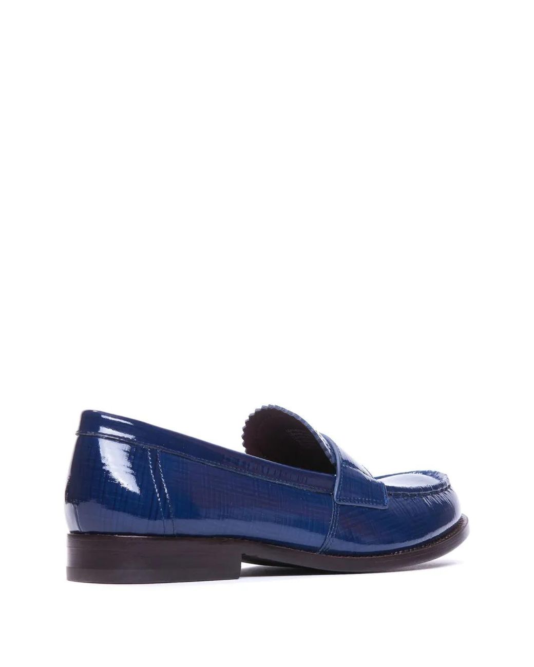 Tory Burch Blue Logo-Plaque Leather Loafers