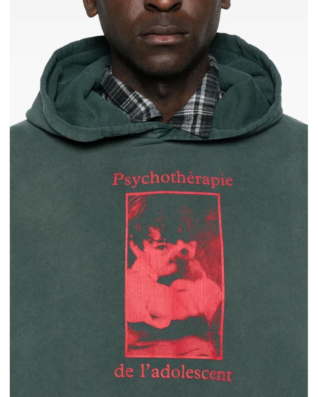 Enfants Riches Deprimes Green Psychotherapie De L'Adolescent Distressed Hoodie for men