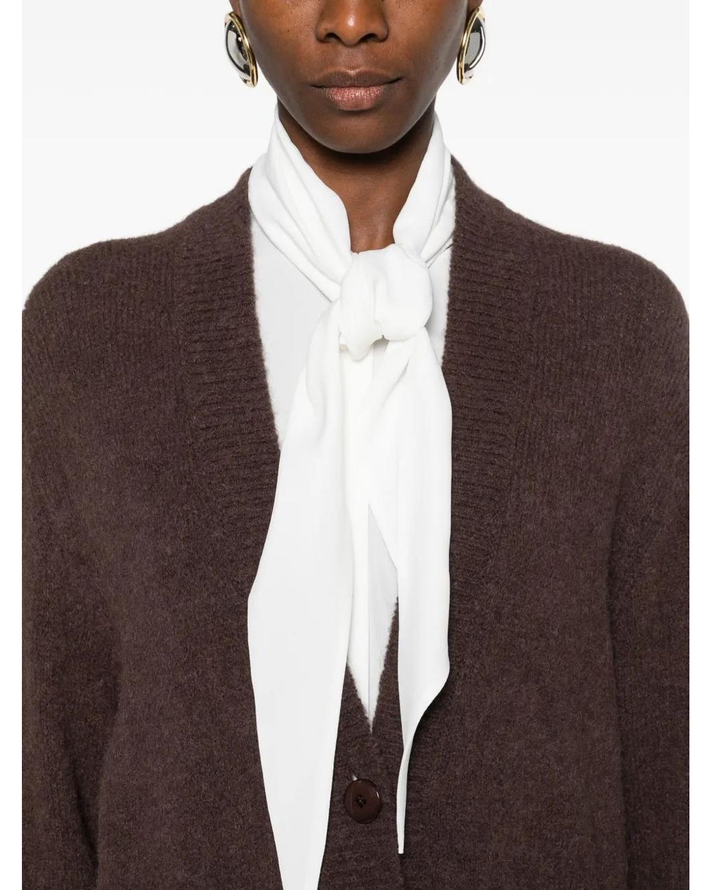 Dorothee Schumacher Brown Loving Touch Buttoned Cardigan