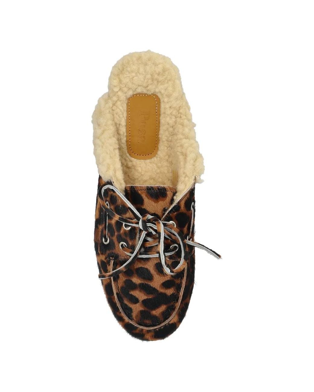 POSA Brown Boat Leopard-Print Slides