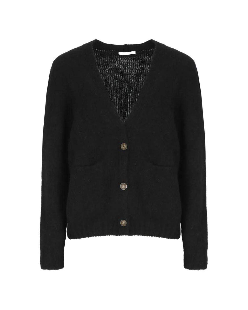 Oliver Lattughi Black Alpaca V-Neck Cardigan