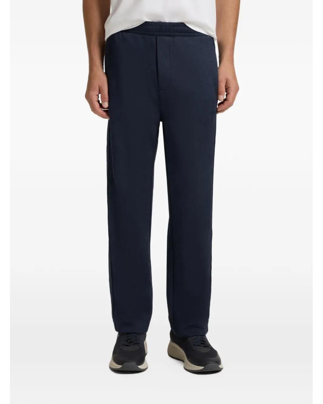 Boss Blue Elastic-Waist Trousers for men