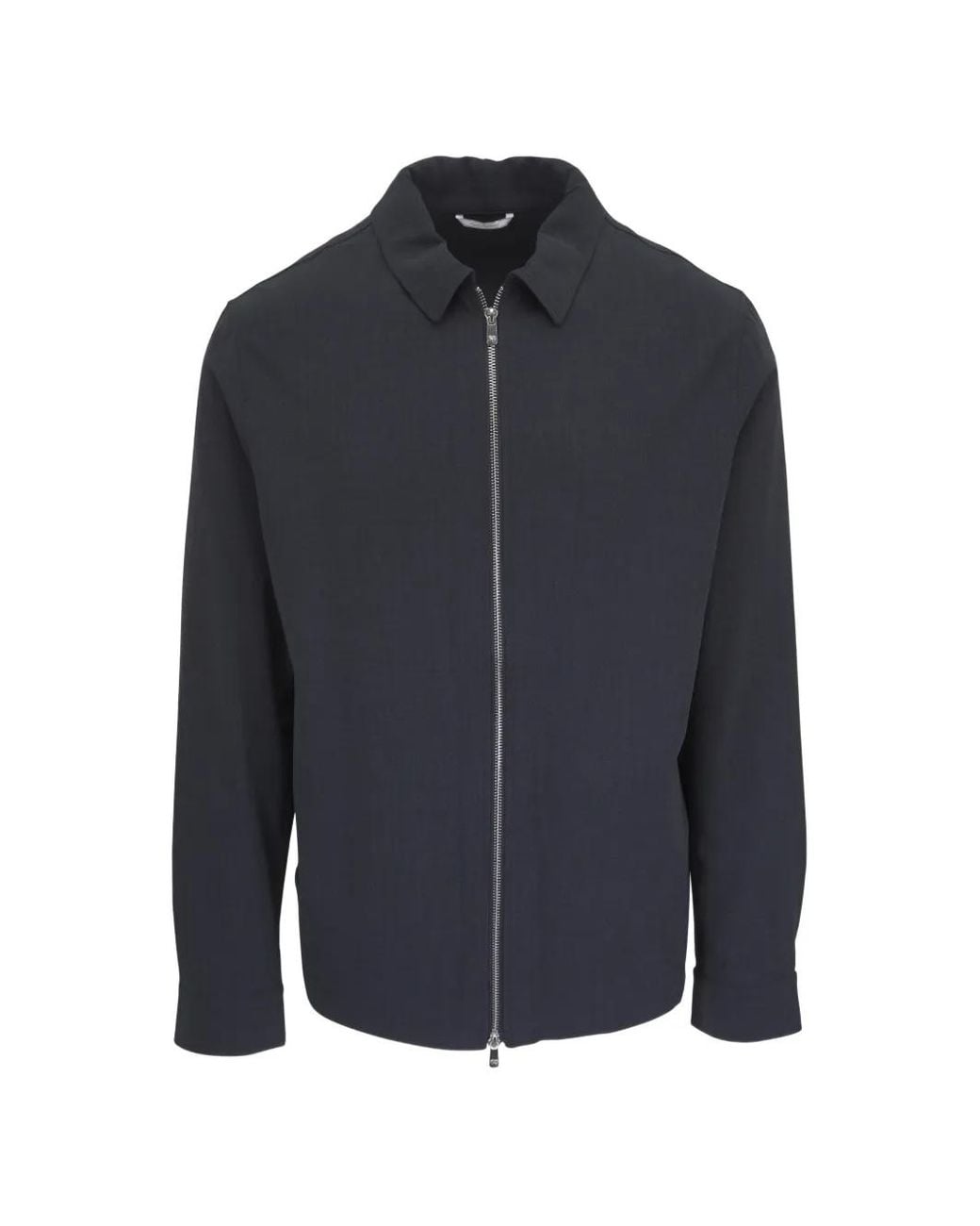 Marco Pescarolo Blue Zip-Up Overshirt for men