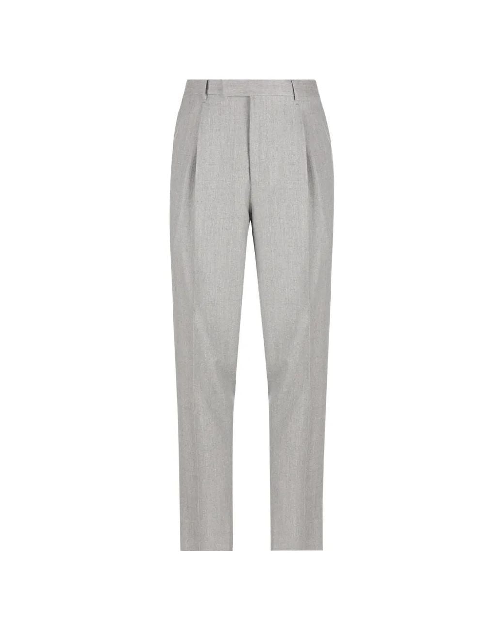 Zegna Gray Pantalon Fuselé À Taille Ceinturée for men