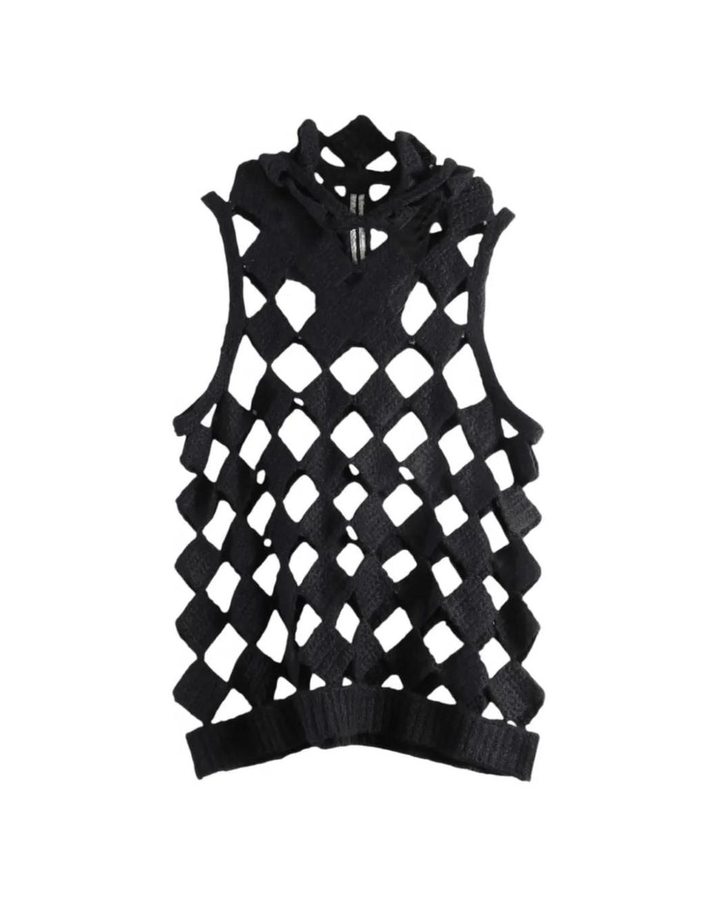 Rick Owens Black Sarutanya Hooded Tank for men