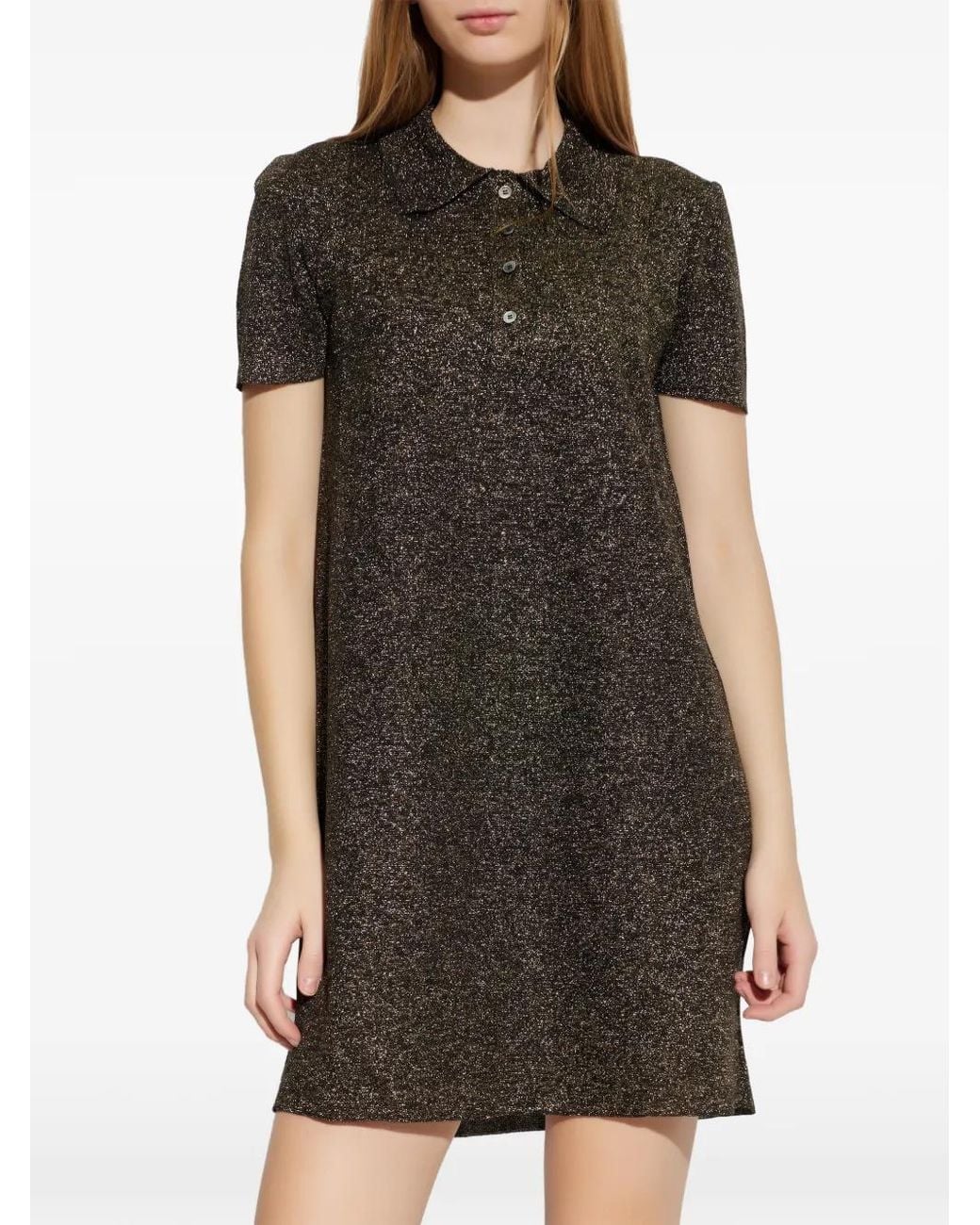 A.P.C. Green Buttoned Collared Mini Dress