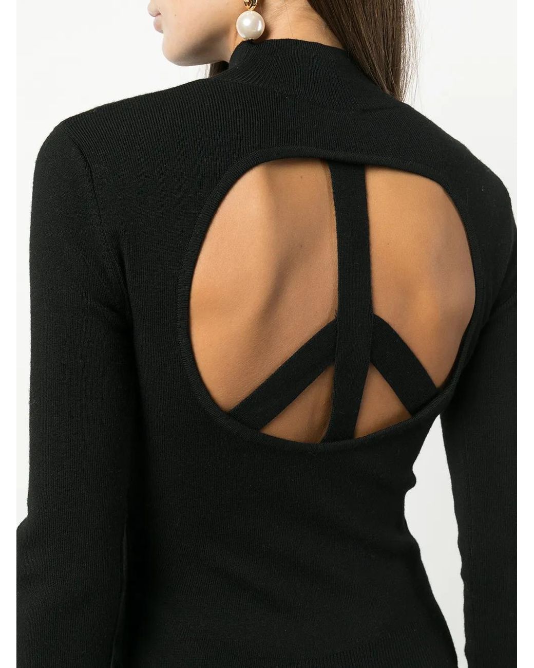 Monse Black Peace Sign Mock-Neck Cashmere Jumper