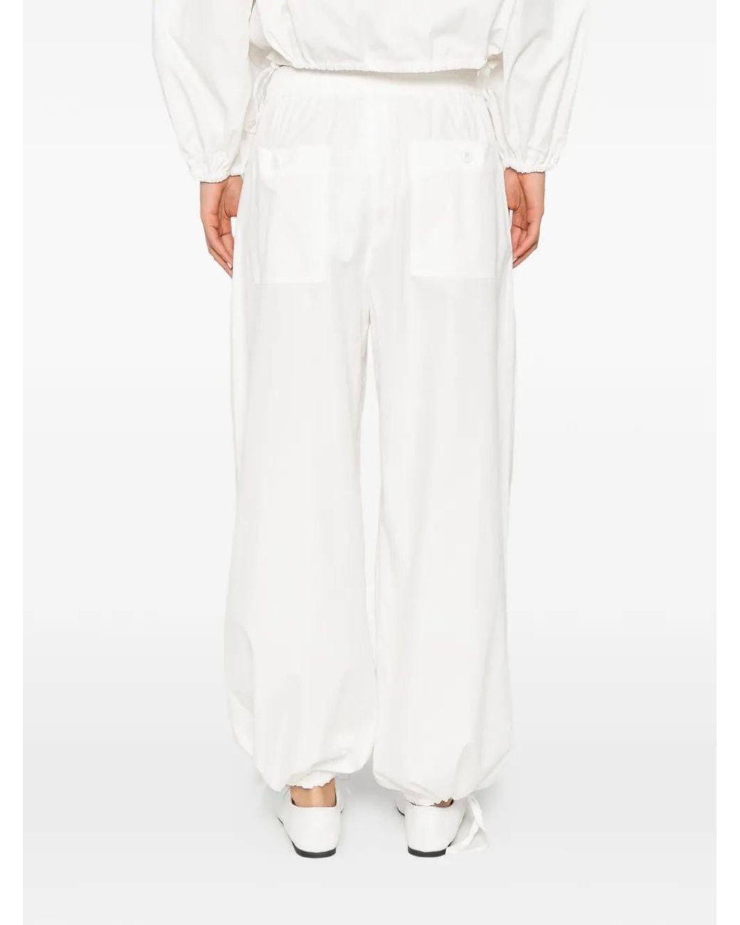 Weekend by Maxmara White Drawstring Wide-Leg Trousers
