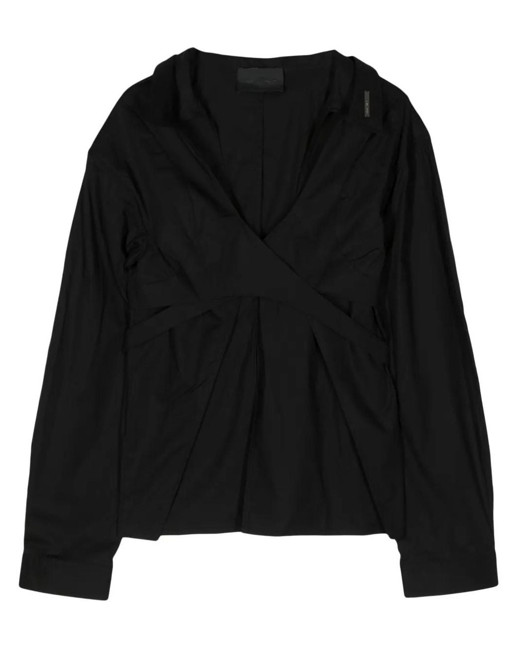 HELIOT EMIL Black Cross-Strap Long-Sleeve Top