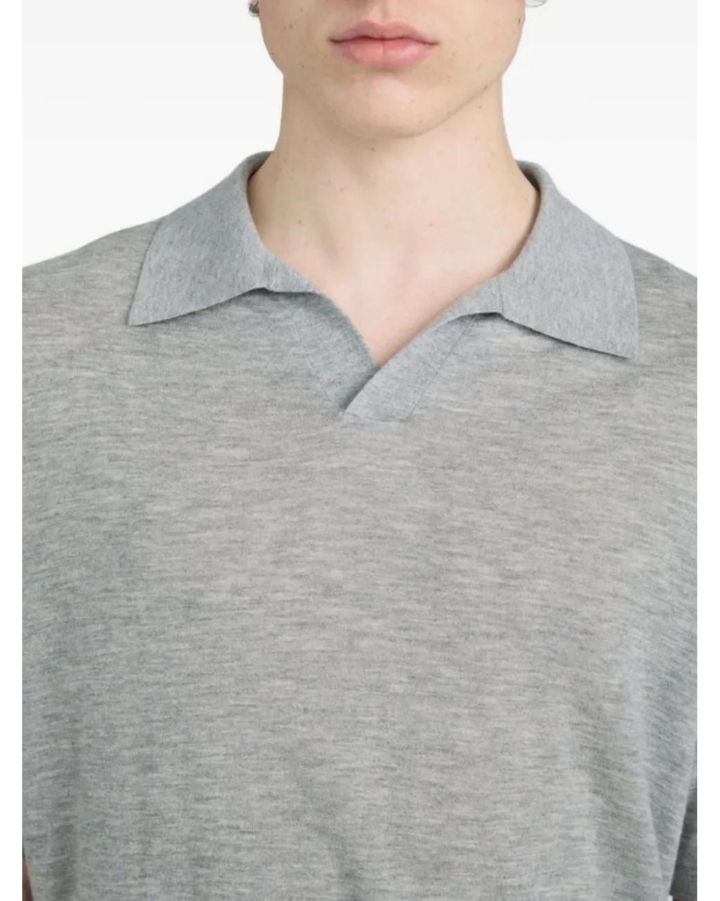 FRAME Gray Short-Sleeved Polo Shirt for men