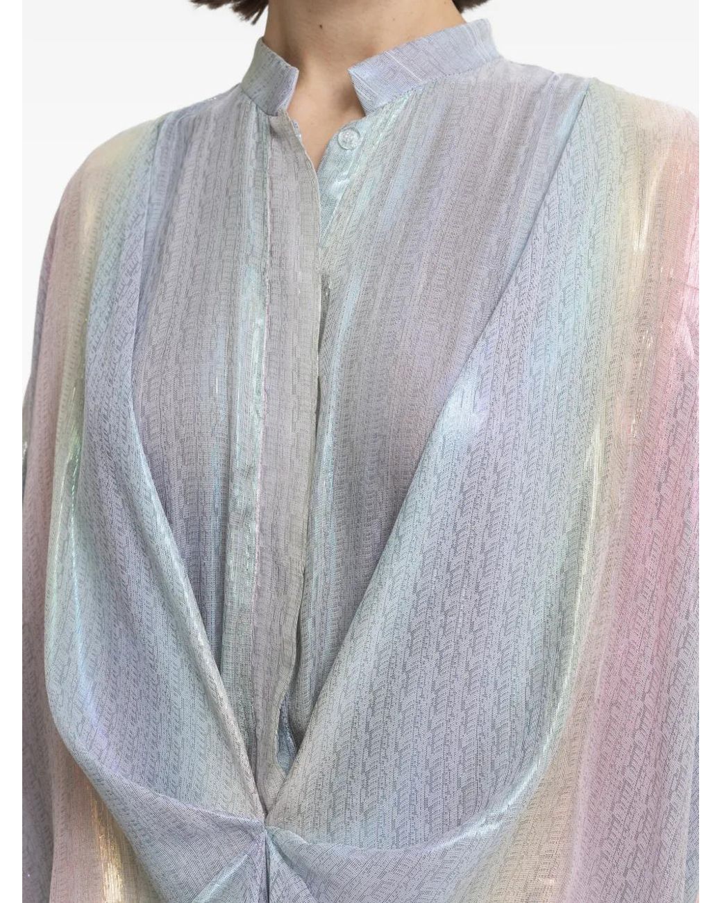 Gemy Maalouf White Draped Loose-Cut Kaftan