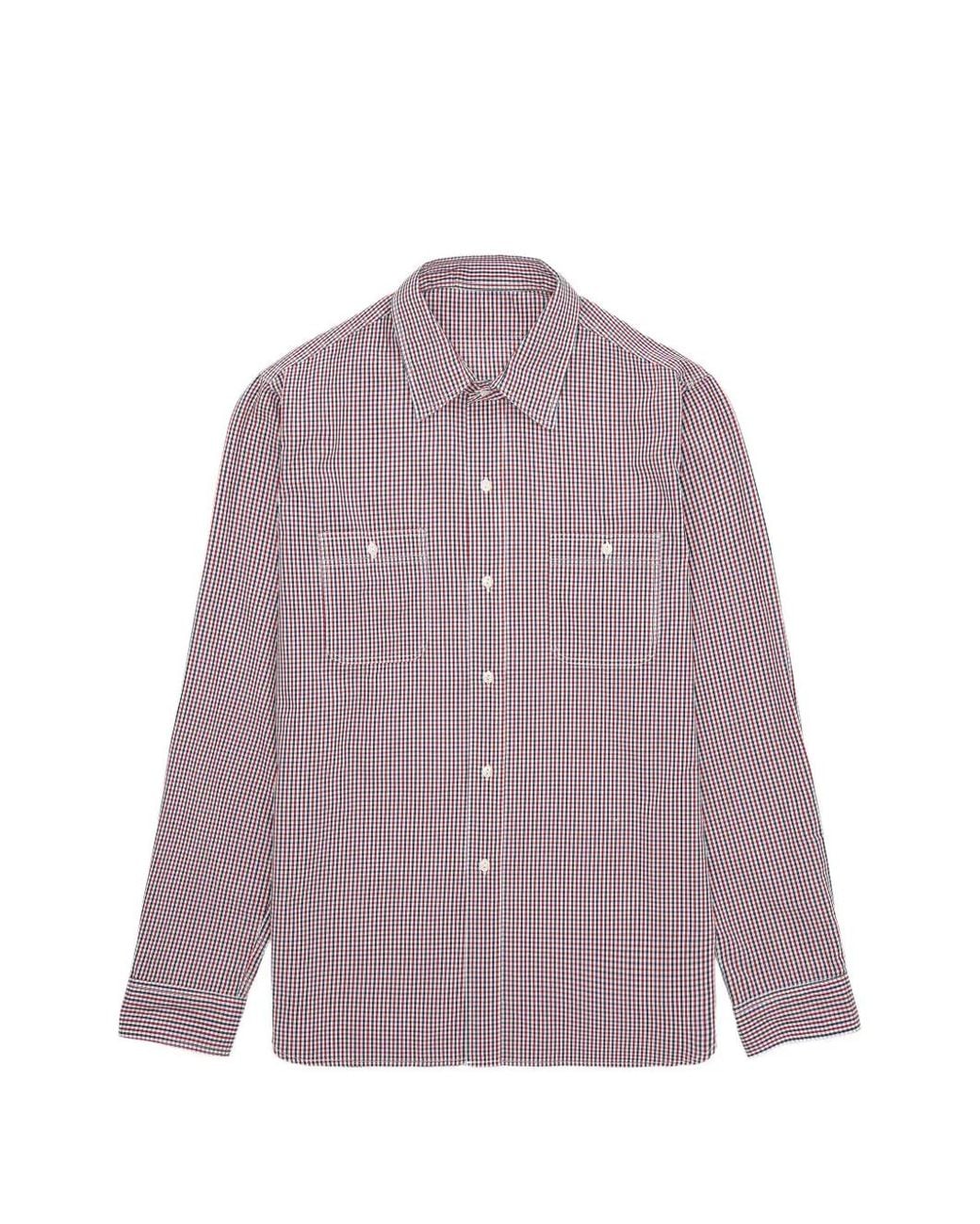 Fortela Purple Work Plaid Patch-Pocket Shirt for men