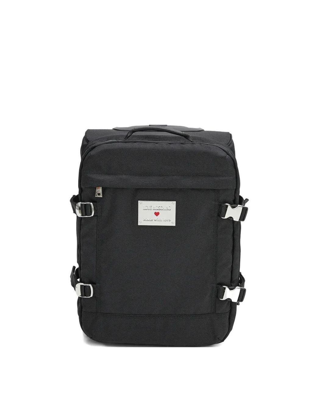 Love Moschino Black Buckle Trolley Case
