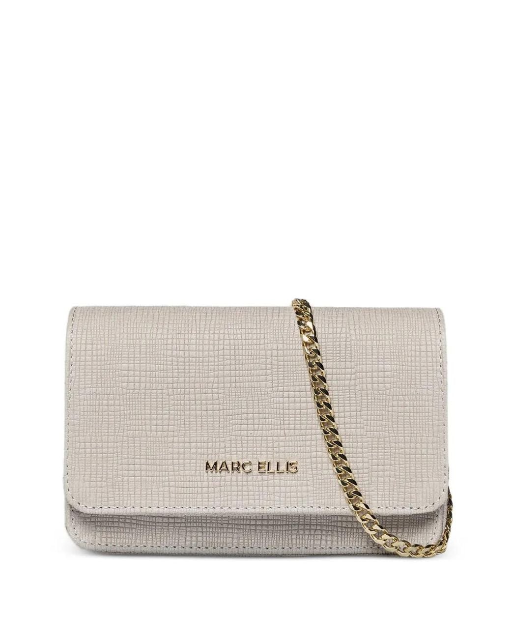 Marc Ellis Natural Everly Rf Lizard-Effect Clutch Bag