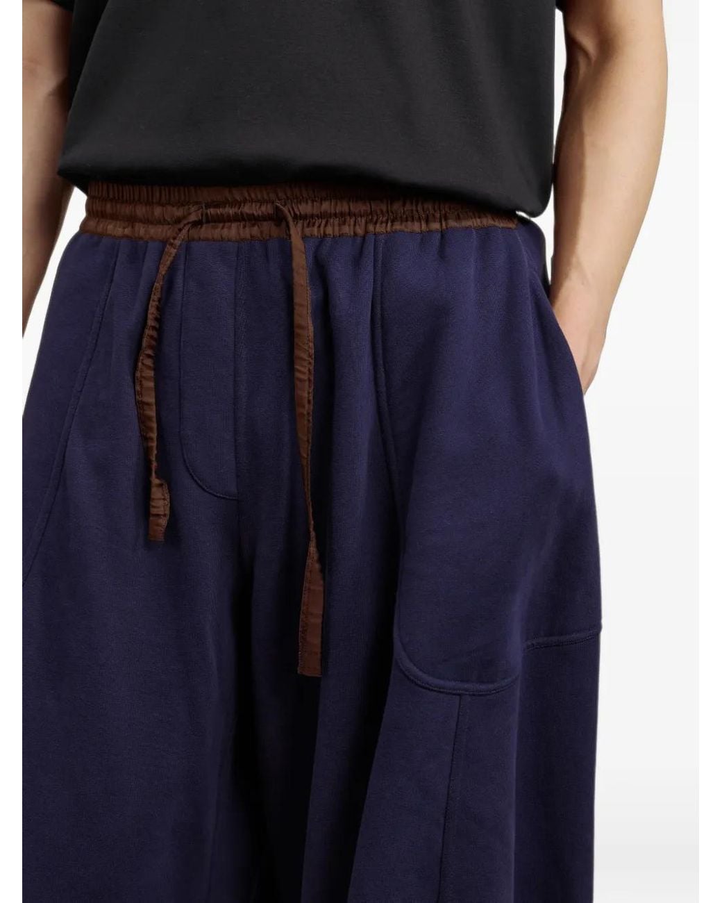 CROQUIS Blue Oversized Curved-Leg Trousers for men