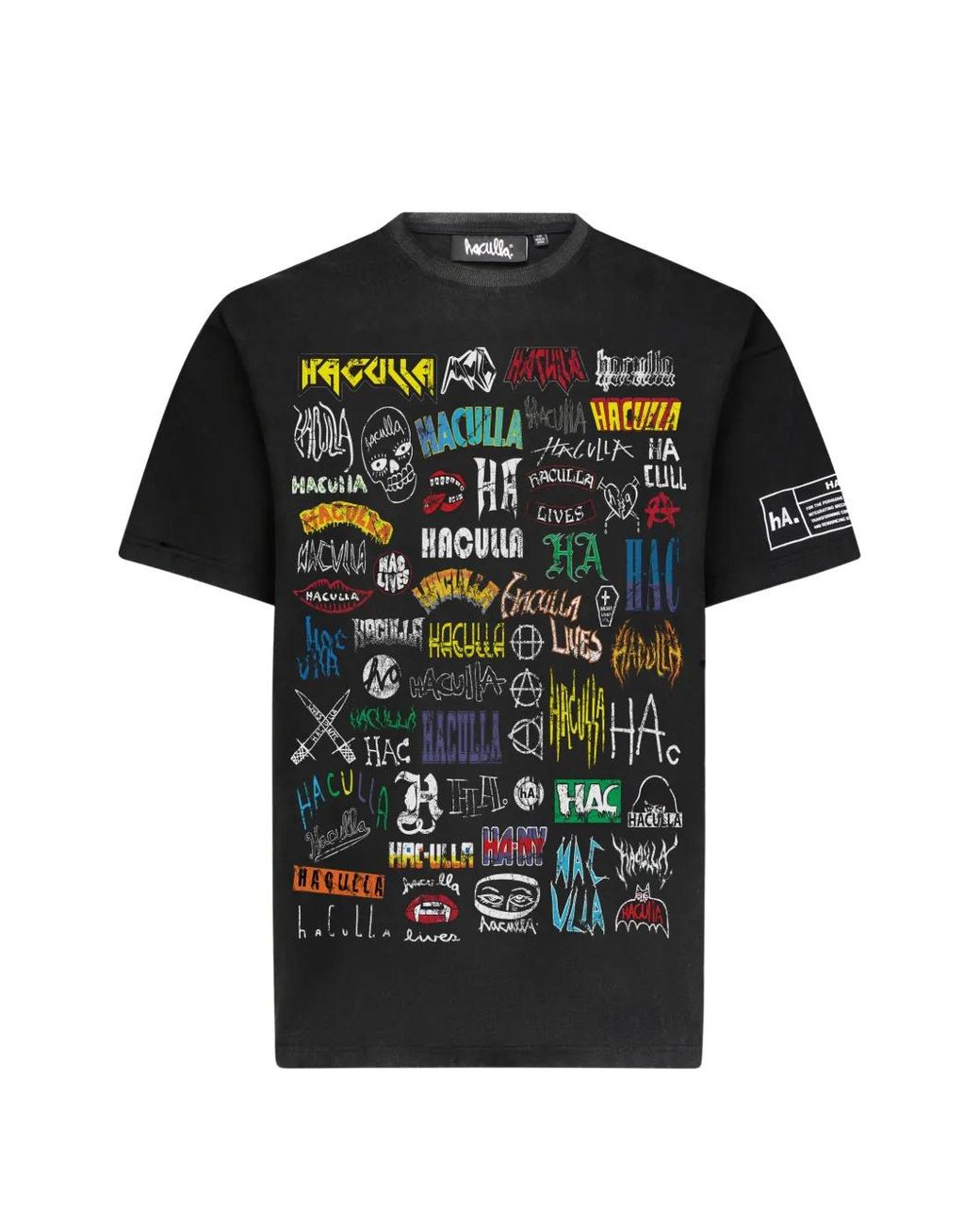 Haculla Black Logo-Print T-Shirt for men