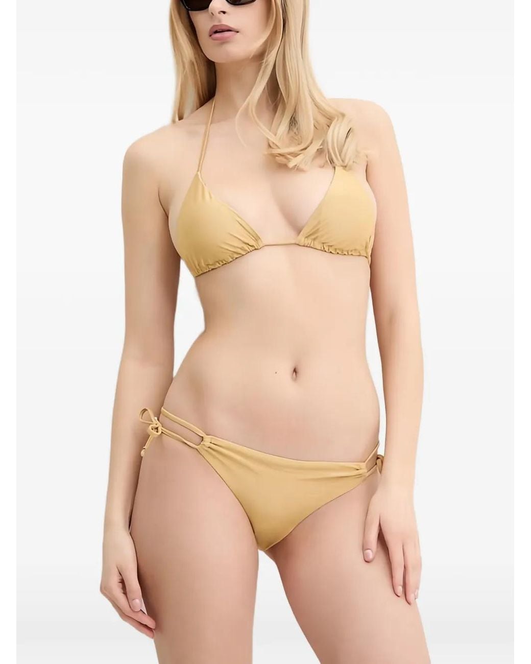 Bikini Triangle À Plaque Logo Guess en coloris Natural