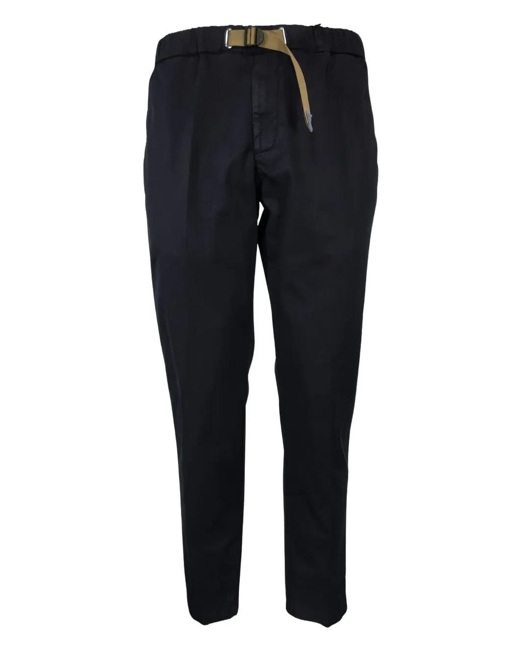 White Sand Blue Elastic-Waistband Buckle-Closure Trousers for men