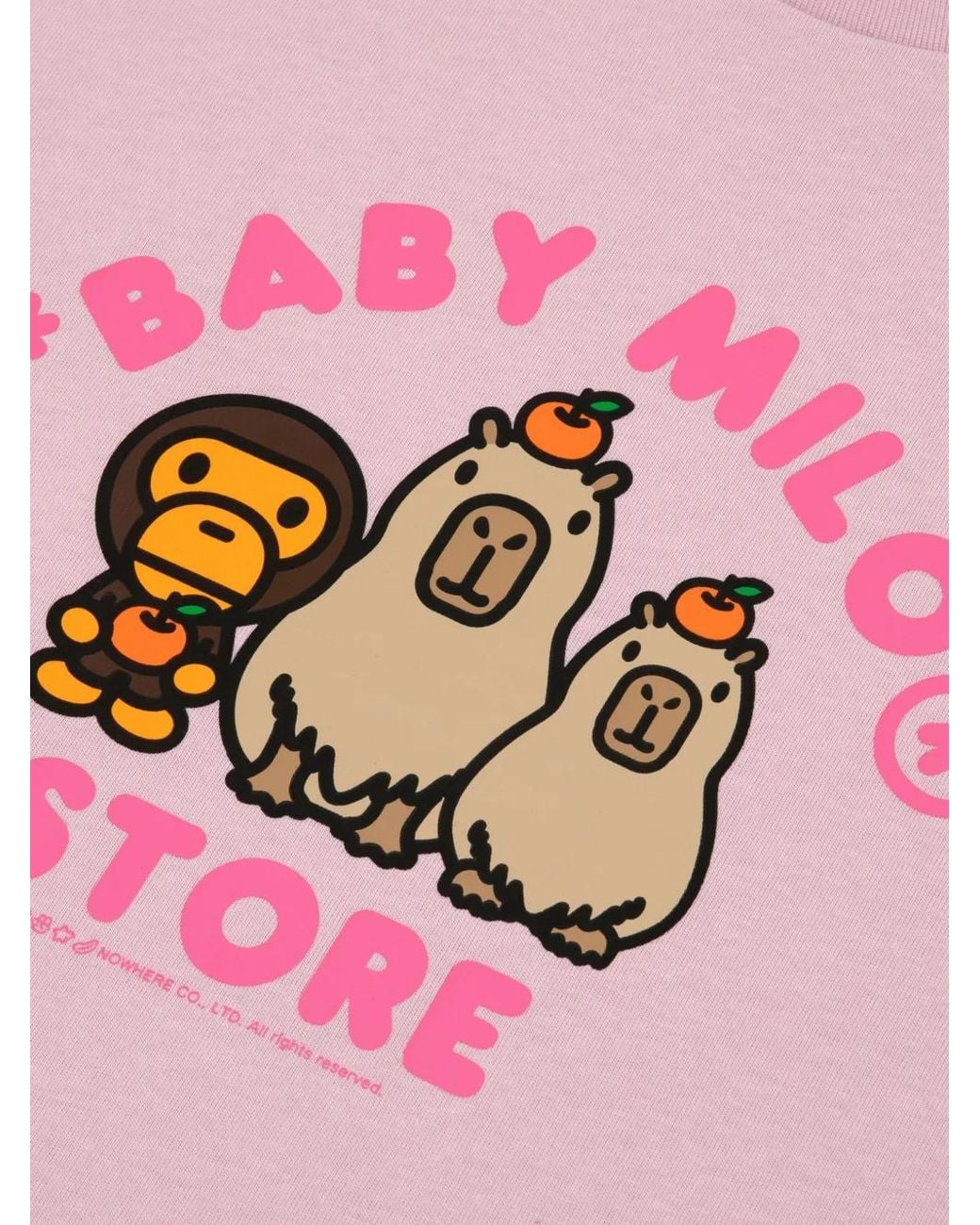 *BABY MILO® STORE BY *A BATHING APE® Pink Baby Milo Graphic-Print T-Shirt