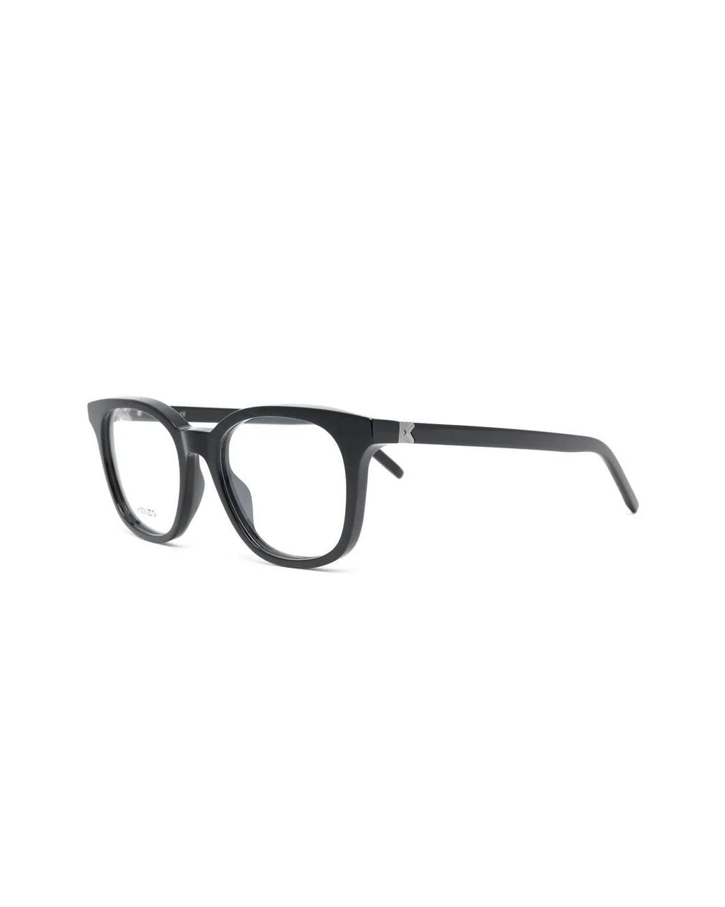 KENZO Black Logo-Hinge Rounded Glasses