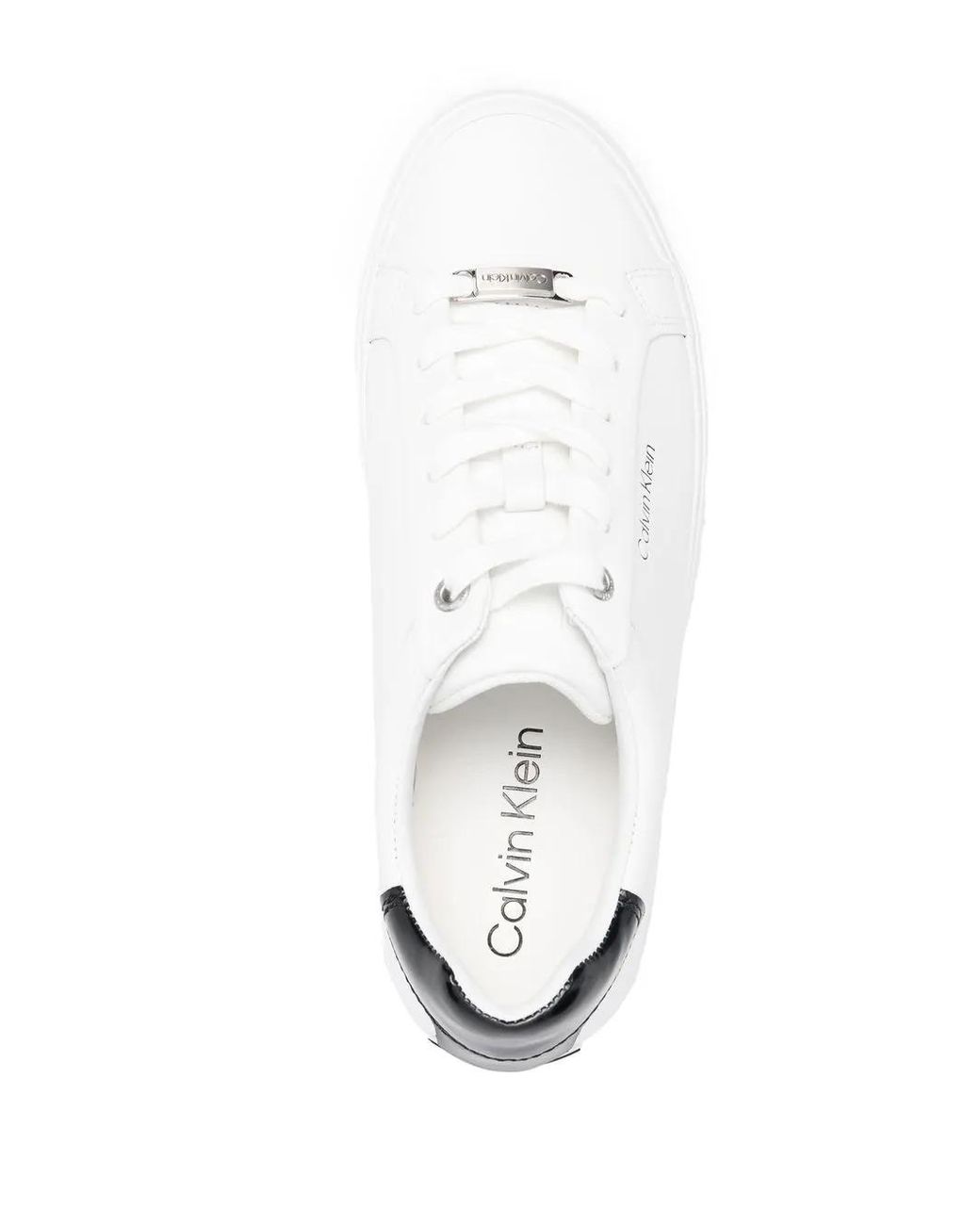 Calvin Klein White Low-Top Leather Sneakers