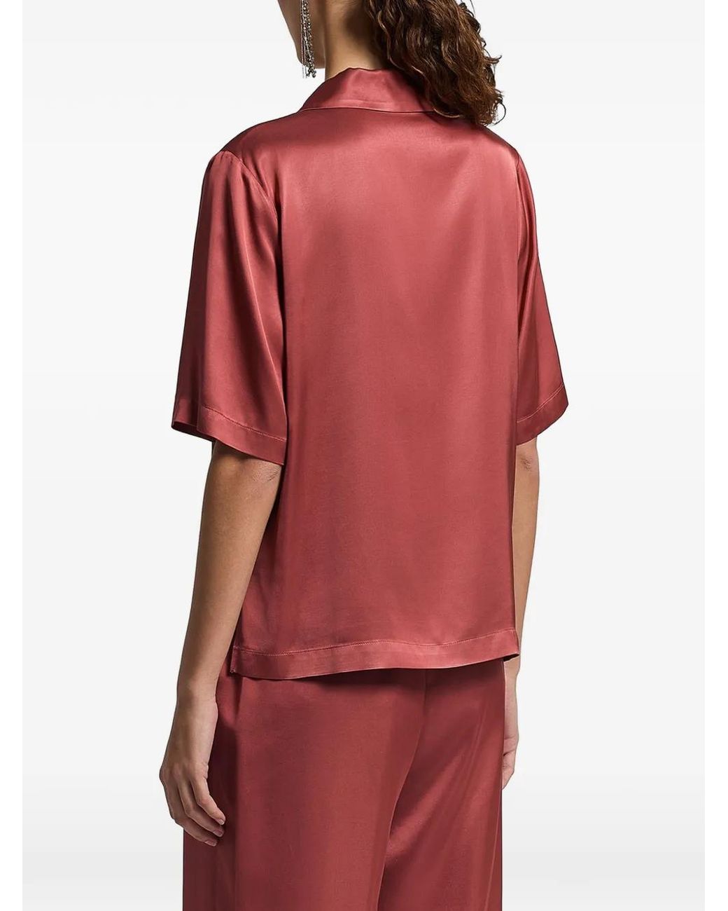 Peserico Blouse Met Korte Mouwen in het Red