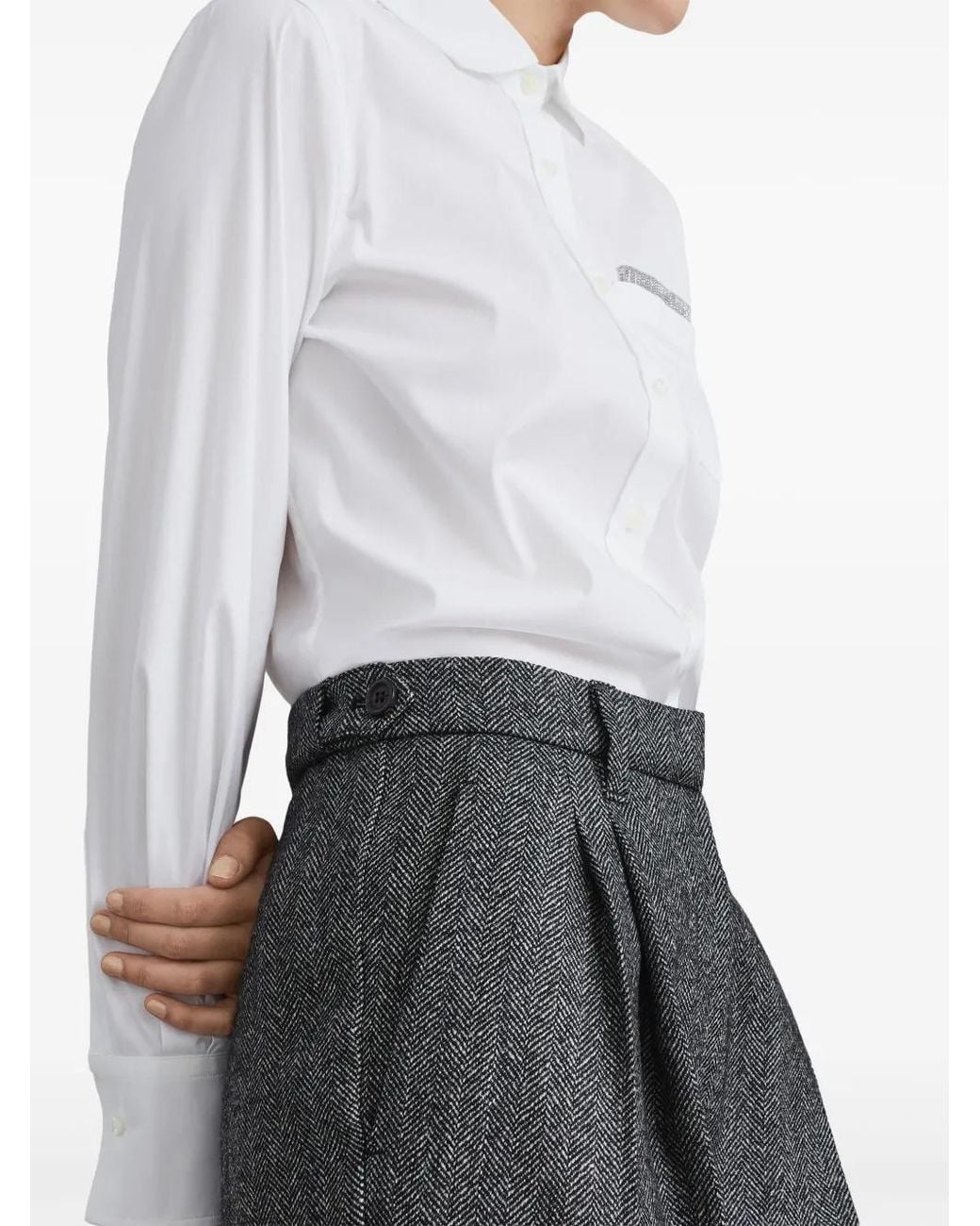 Brunello Cucinelli Gray Wool Baggy Sartorial Trousers