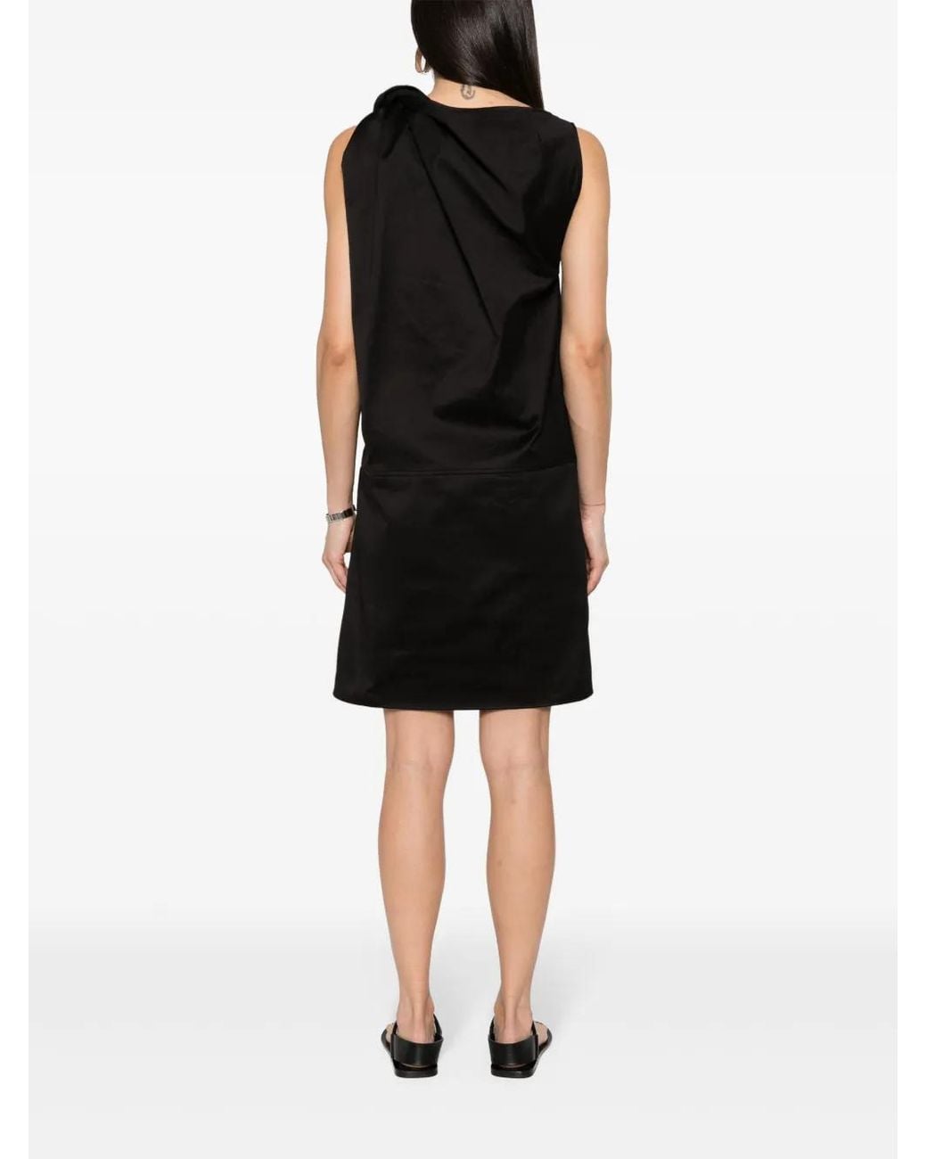 Totême  Black Shoulder-Twist Dress