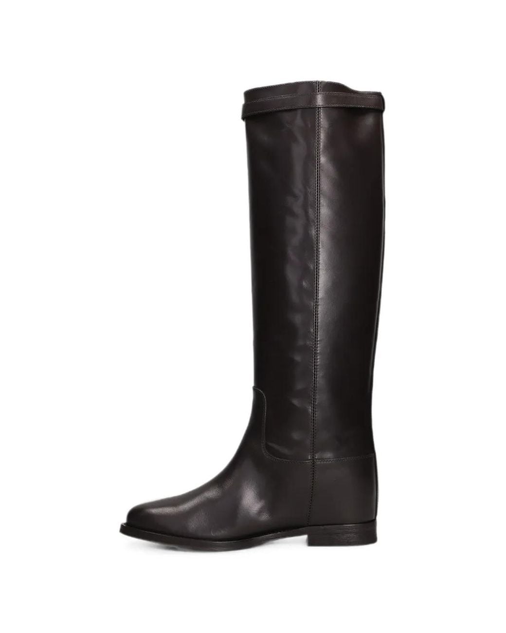 Via Roma 15 Black Buckled Leather Knee-High Boots