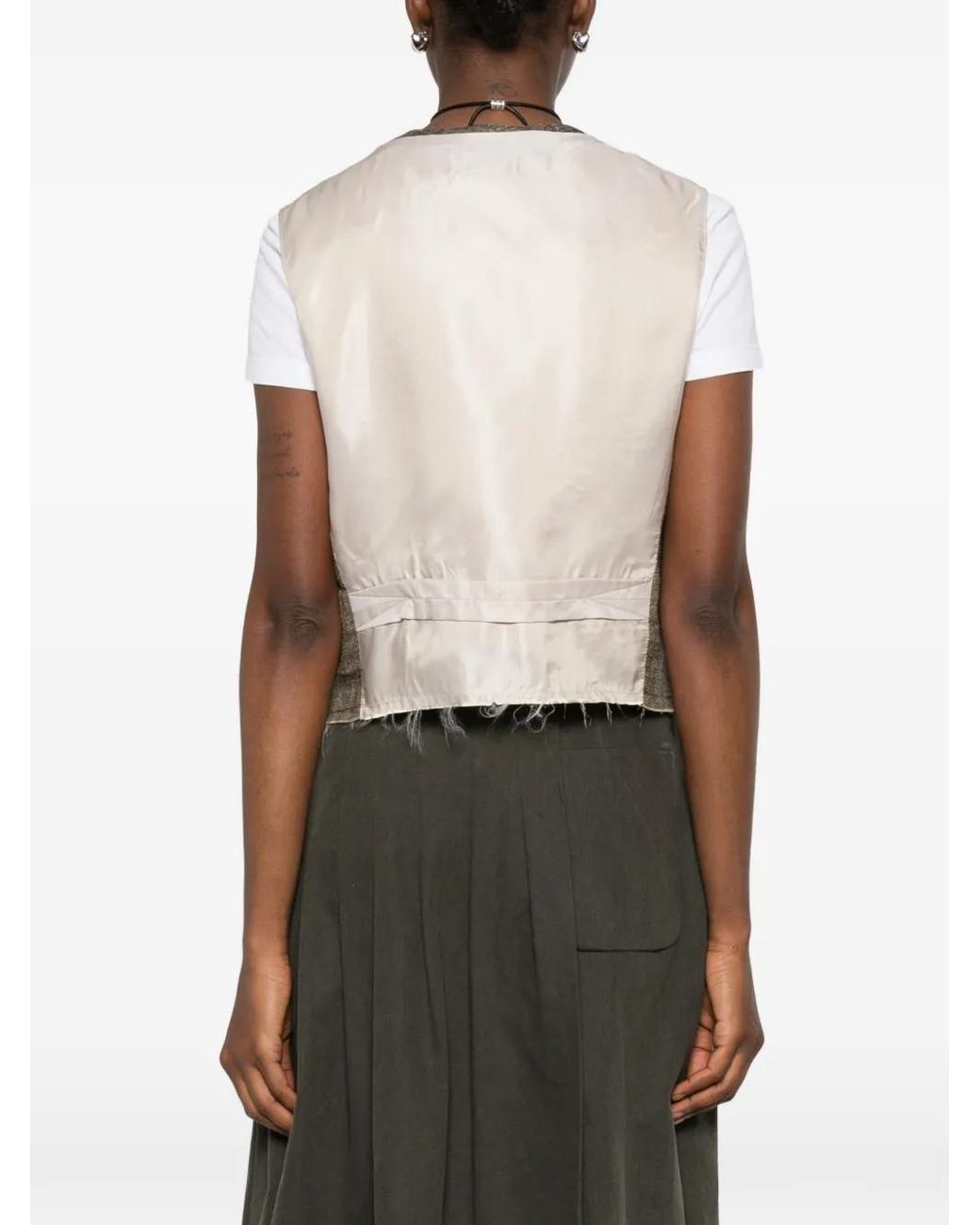 Our Legacy Gray Raw-Hem V-Neck Waistcoat