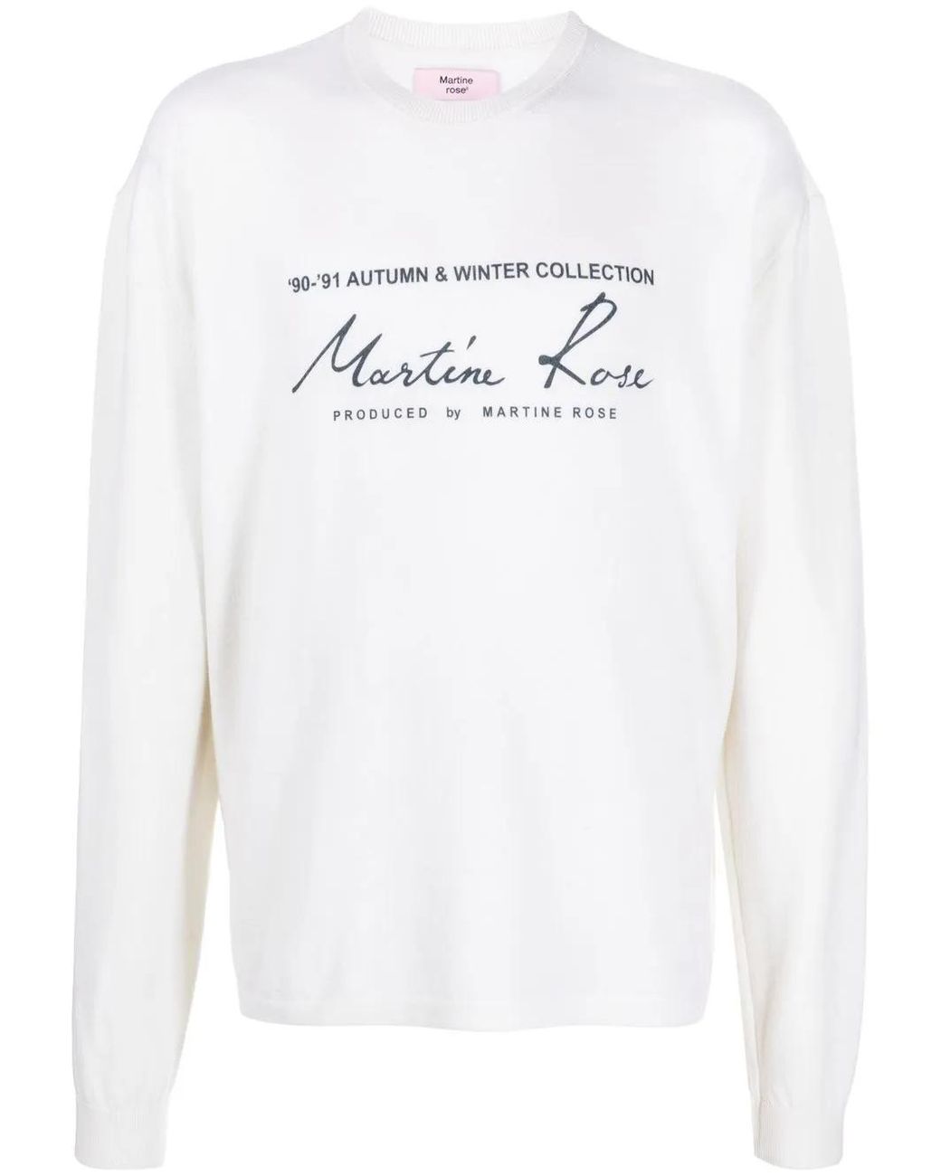 Martine Rose White Logo-Print Crewneck Sweatshirt for men