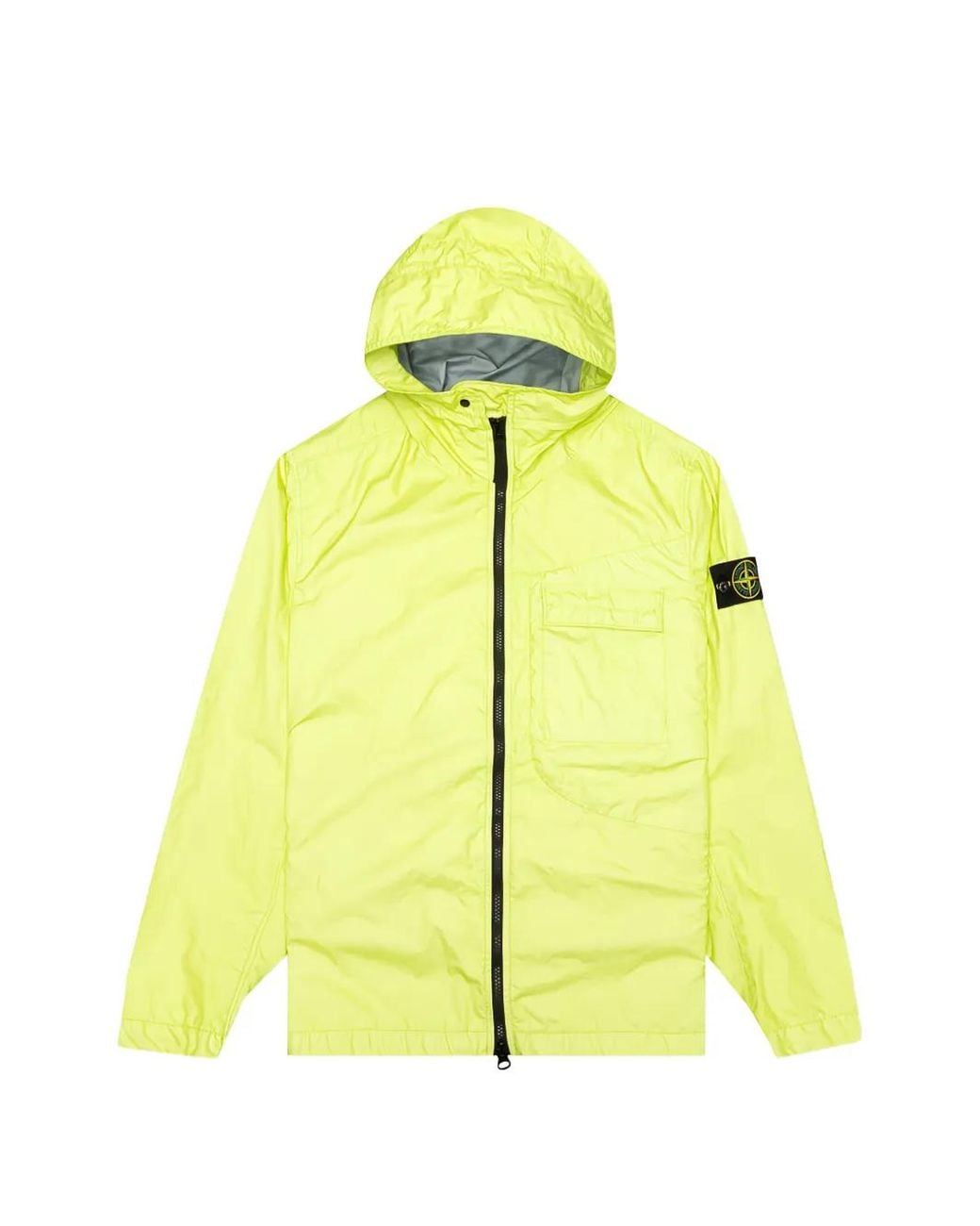 Stone Island Yellow Compass-Badge Hooded Windbreaker for men