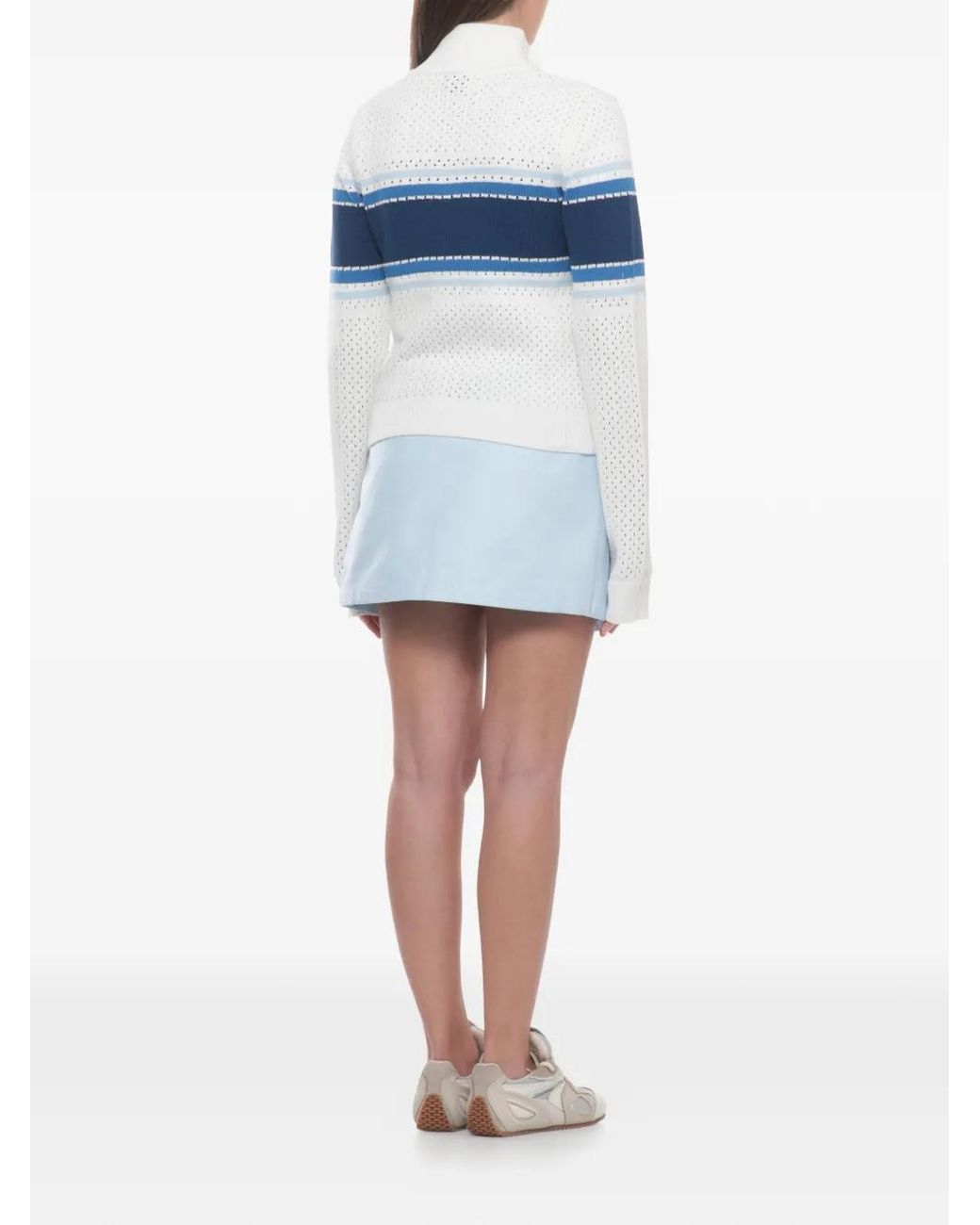 Casablanca Blue Striped Mesh Bomber Jacket
