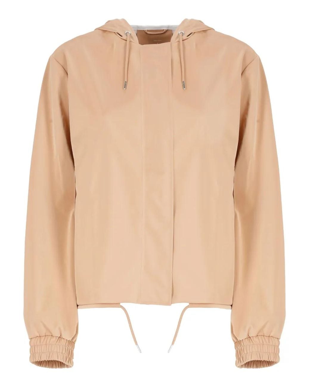 Rains Natural Hooded Snap-Button Rain Jacket