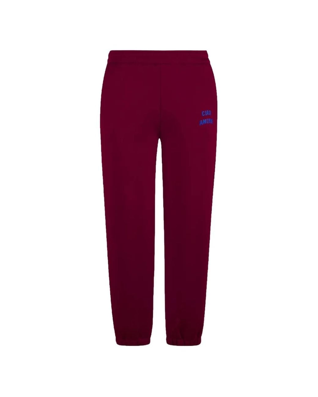 Giada Benincasa Purple Ciao Amore Logo-Print Track Pants