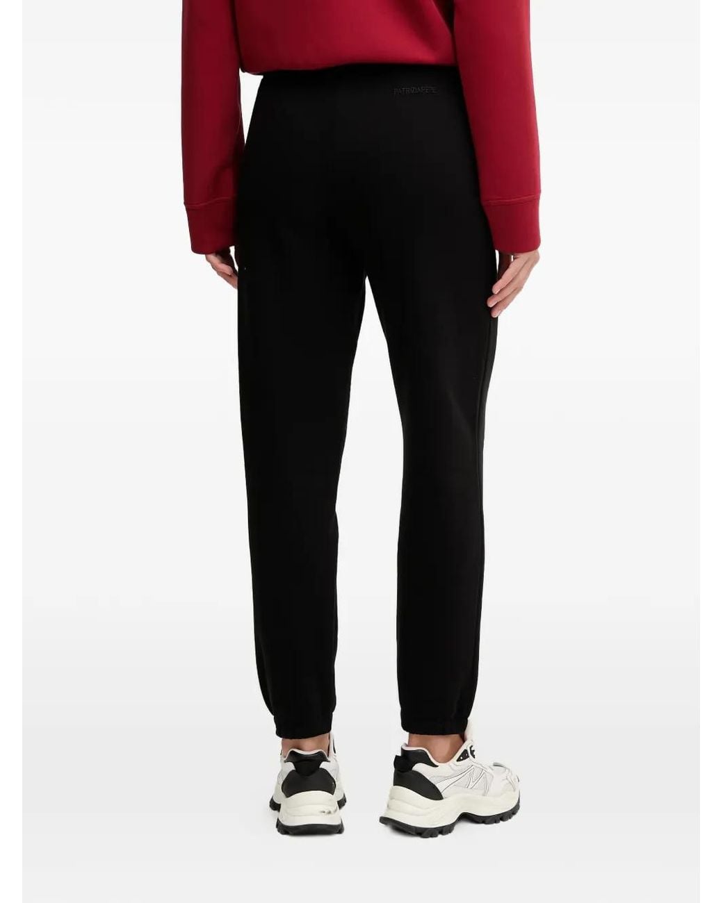 Patrizia Pepe Black Logo-Patch Track Pants