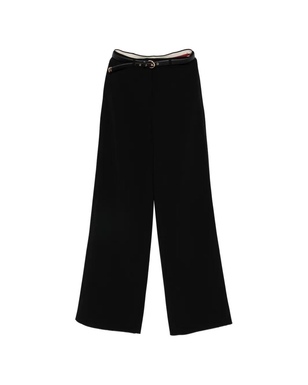 Max Mara Black Fluid Belt Trousers