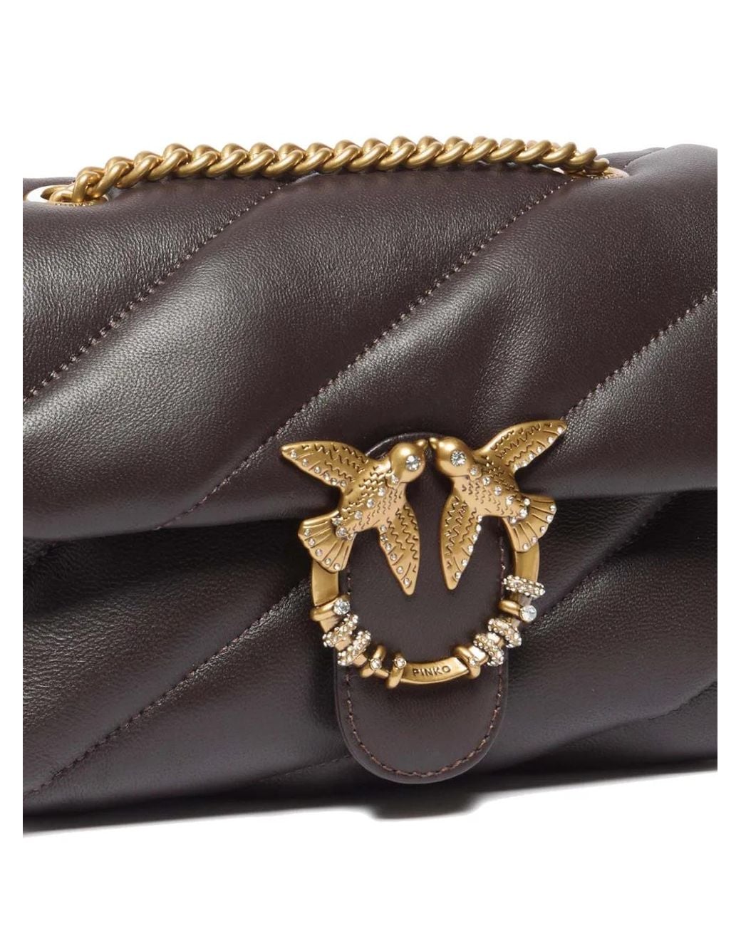 Pinko Gray Mini Love Bag Puff Crossbody Bag
