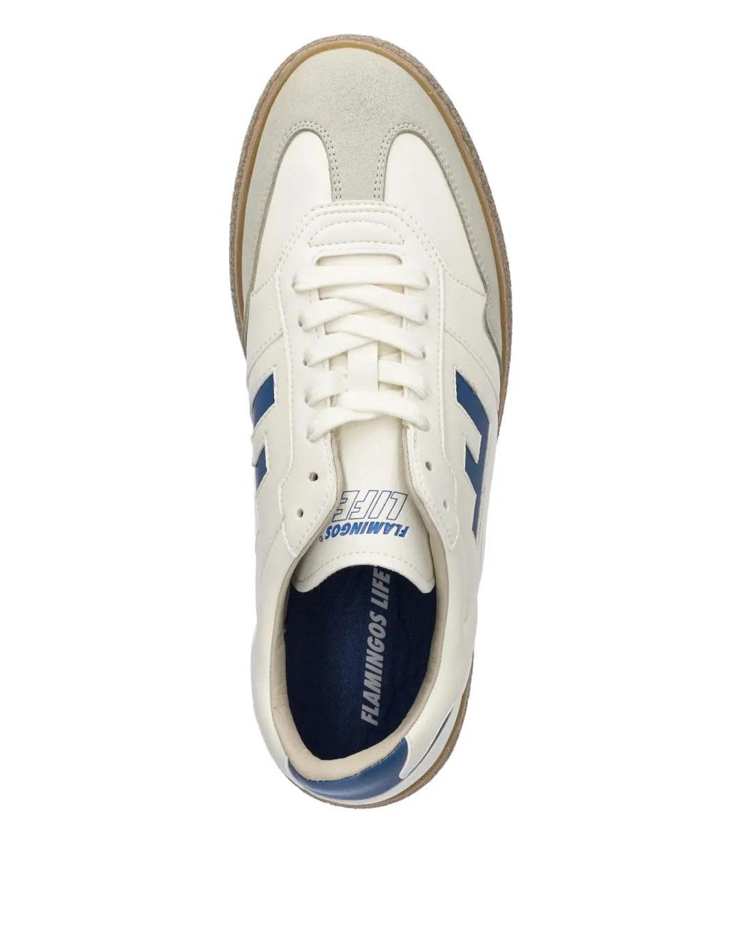 Flamingos White Burela Logo-Detail Leather Sneakers