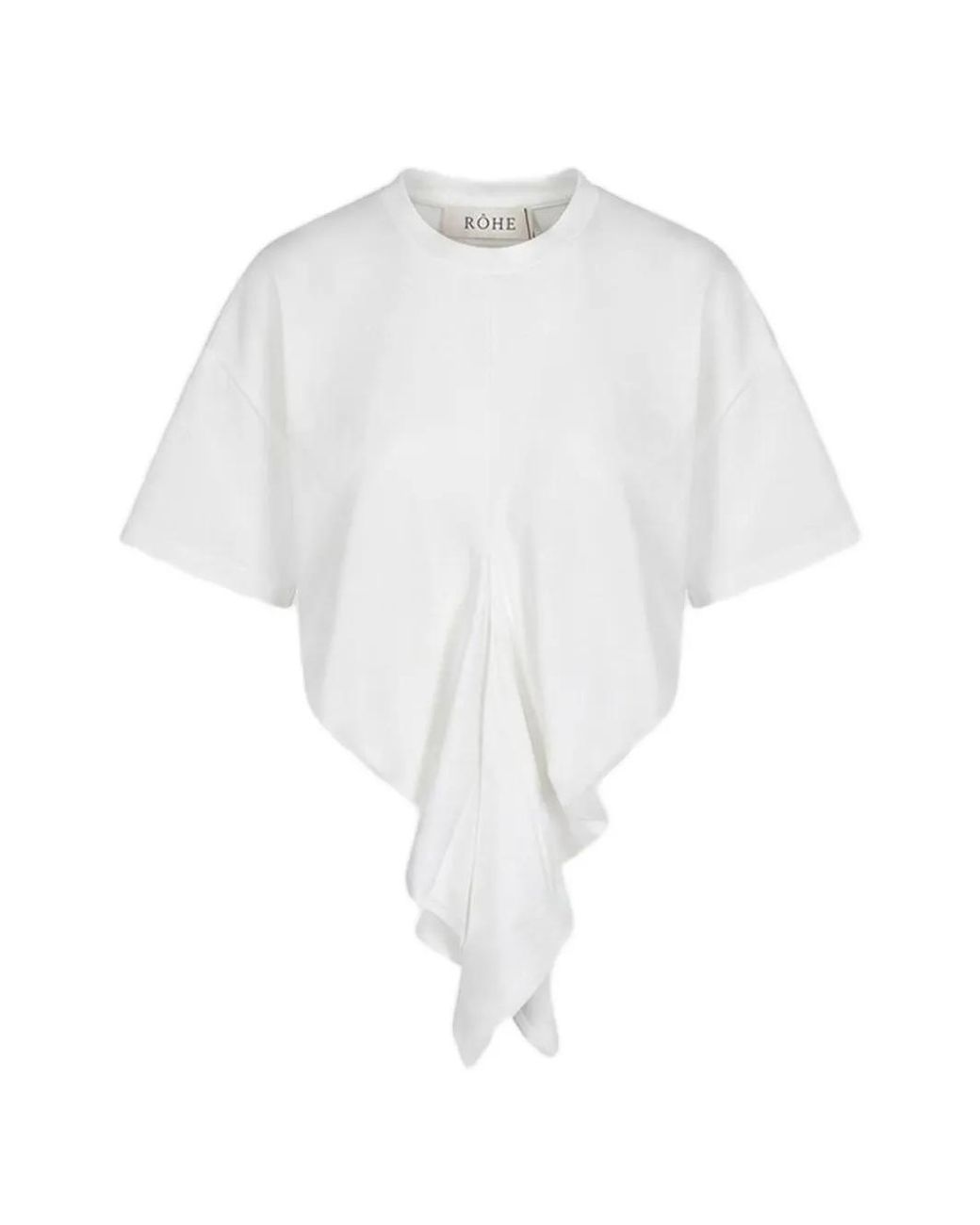 Rohe White Draped Seam-Detail T-Shirt