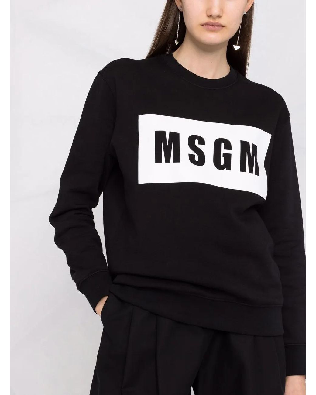 MSGM Sweater Met Logoprint in het Black