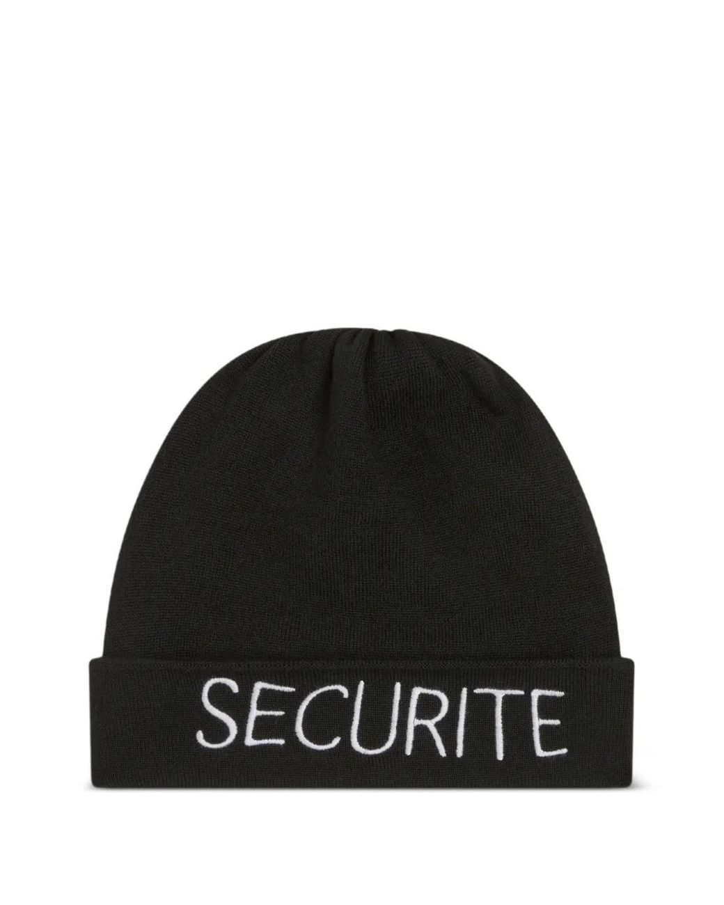 GALLERY DEPT. Black Securite-Embroidered Beanie Hat