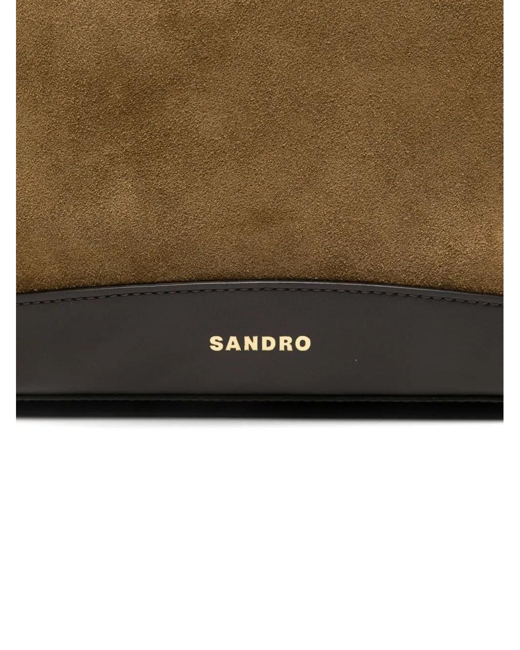 Sandro Brown Suede And Leather Bucket Bag