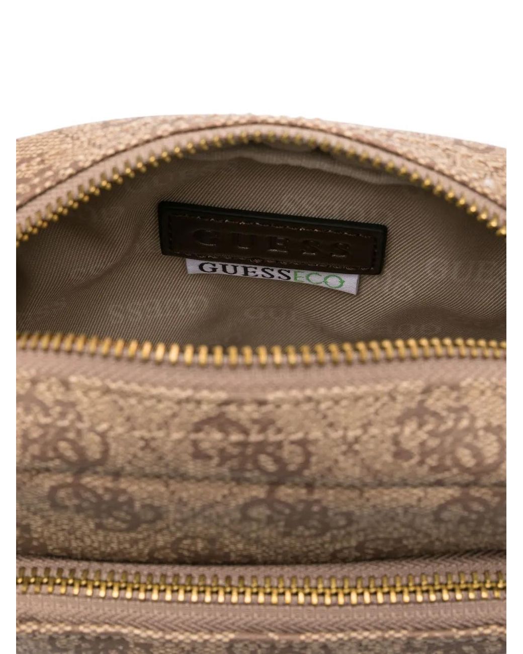 Guess Brown Monogram Messenger Bag for men