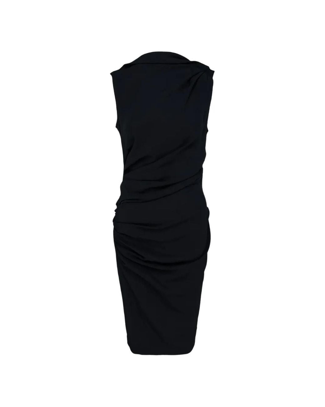 Club21 Collection Black Draped Sleeveless Dress