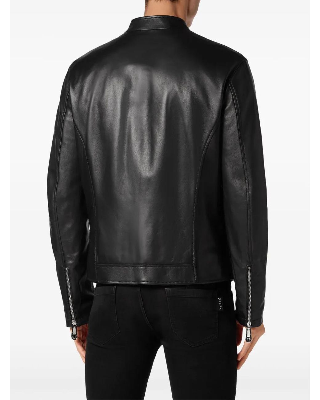 Philipp Plein Leather Jacket in Black for Men | Lyst Philipp Plein Leather Jacket in Black for Men | Lyst