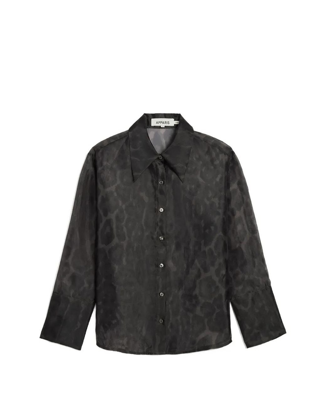 Apparis Black Tyra Leopard-Print Shirt