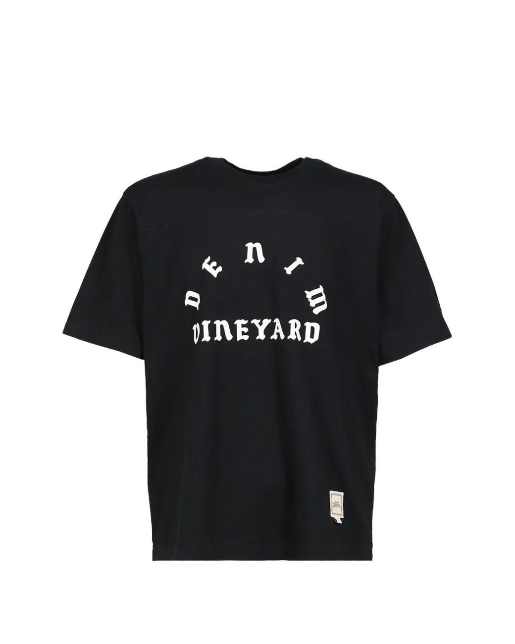 Dear BORO Black Denim Vineyard Short-Sleeve T-Shirt for men