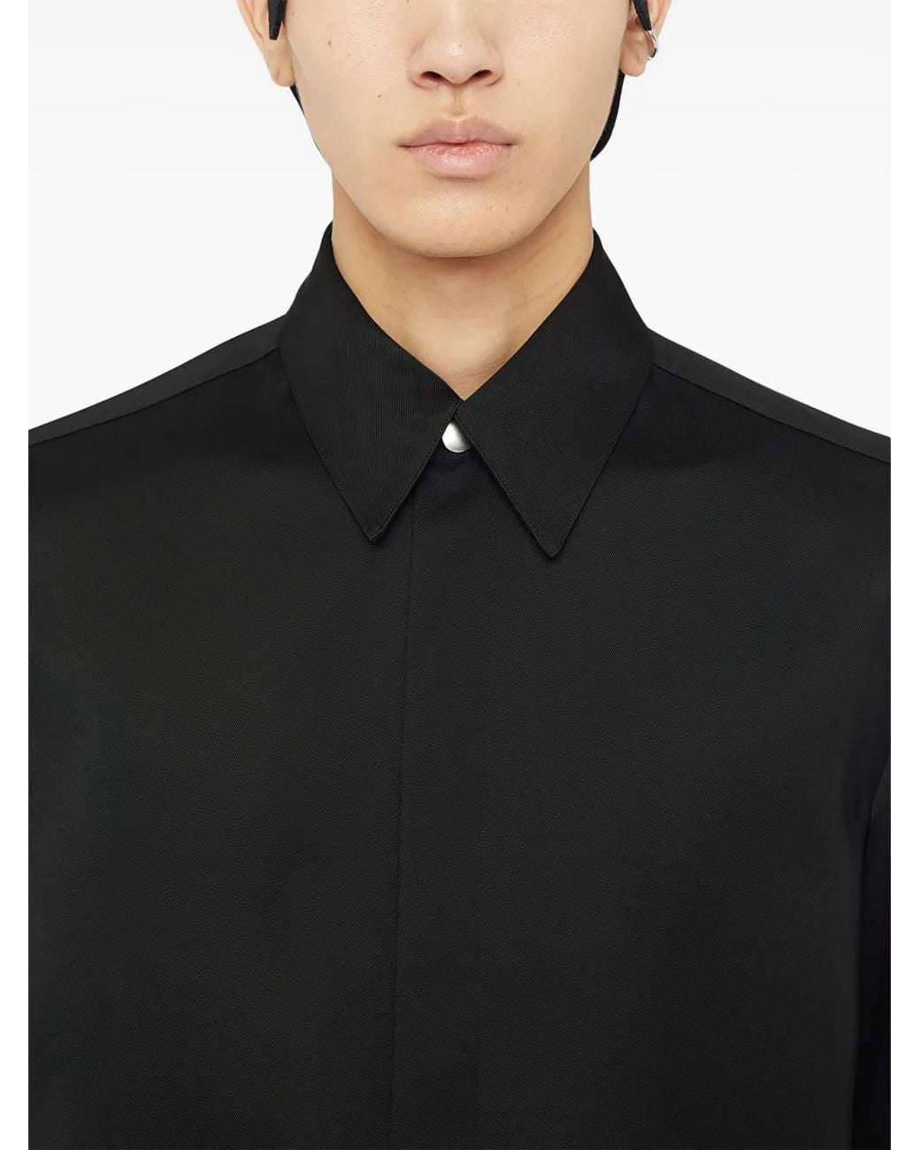 Jil Sander Black Concealed-Buttons Shirt for men