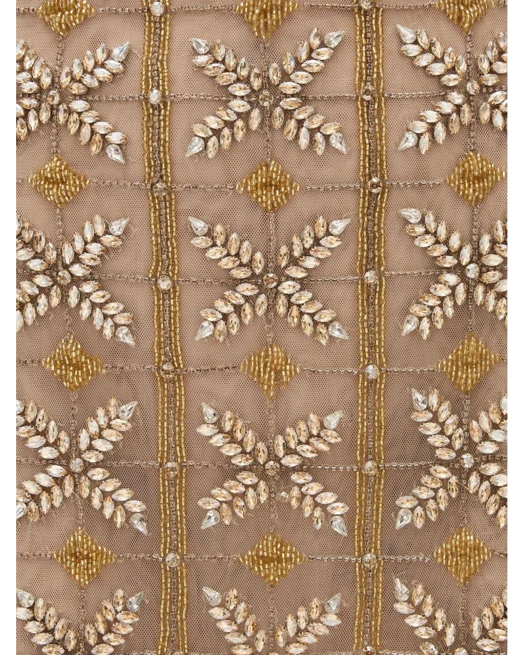 Rachel Gilbert Natural Iris Beaded Mini Dress